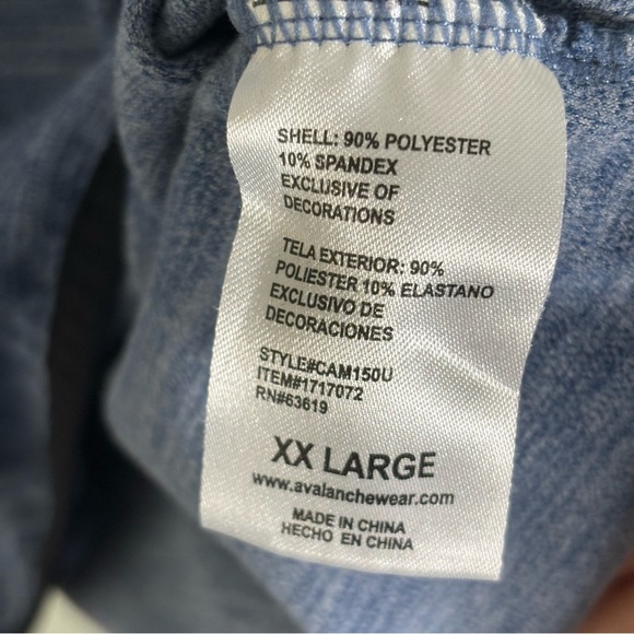 Avalanche Quarter Zip Stand Up Collar Fleece Pullover-Blue-Men Size XXL - Picture 6 of 6